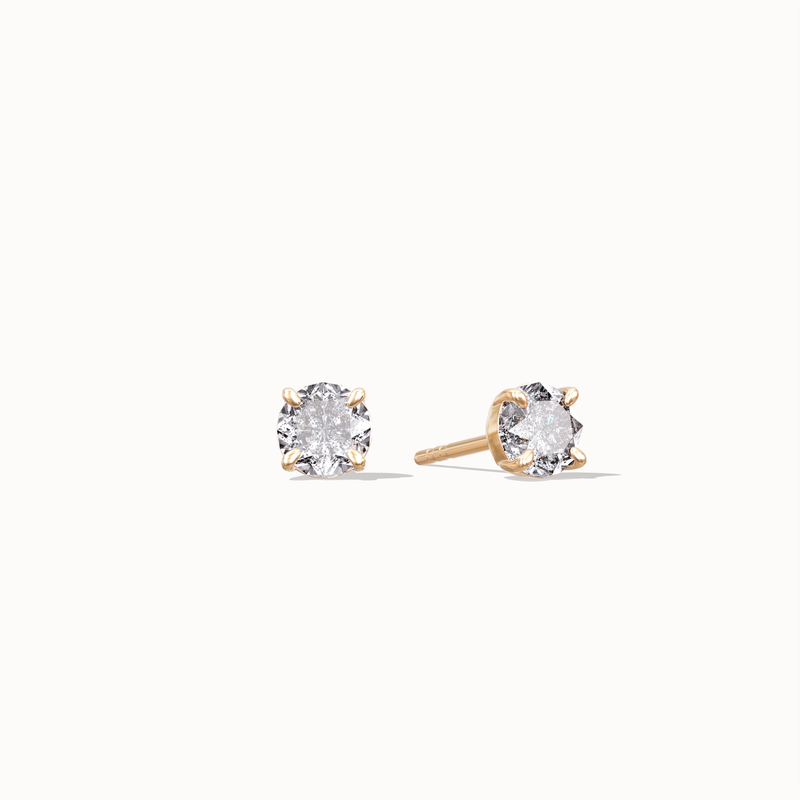 Solitary Diamond Studs - 0,35ct Salt & Pepper Diamonds